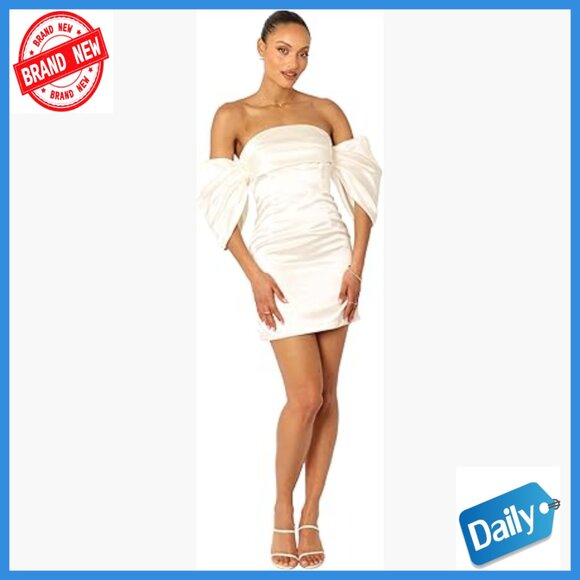 Strapless Mini Dress with Pleated Bust Polyester Special Occasion